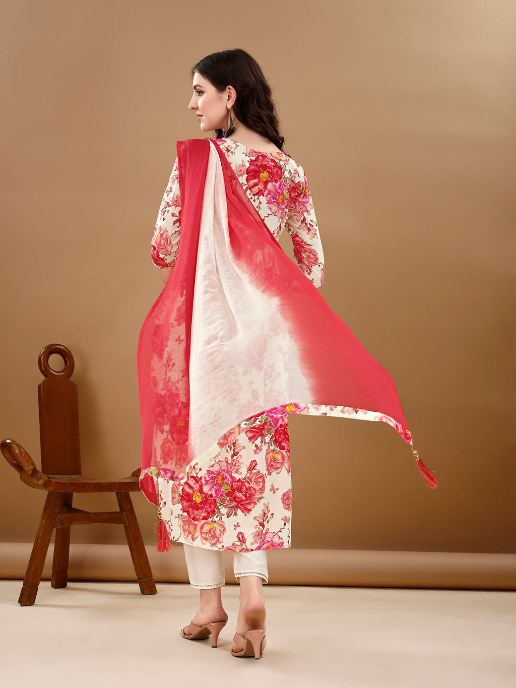 Multicolor Alia Cut Floral Printed & Embroidered Kurta Set