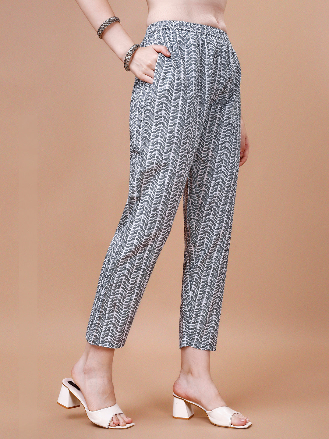 Multicolor Ethnic Motifs Printed Kurta With Pant & Dupatta Set