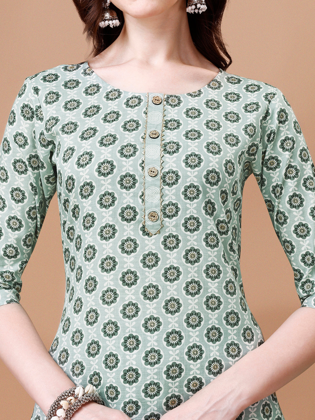 Multicolor Floral Printed Rayon Kurta Set with Pant and Dupatta