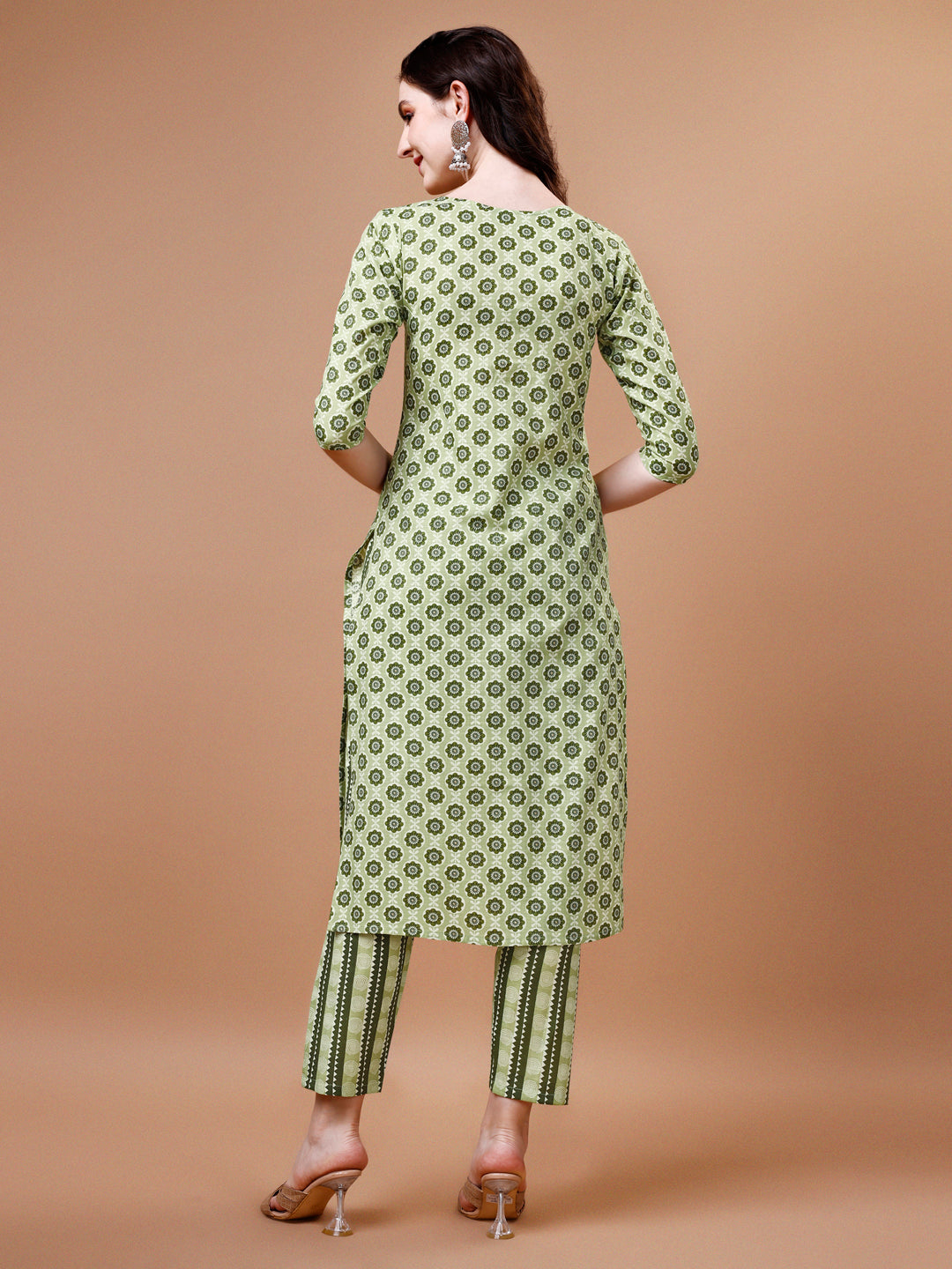 Multicolor Floral Printed Cotton Kurta with Pant and Dupatta