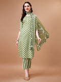 Multicolor floral print kurta set with dupatta