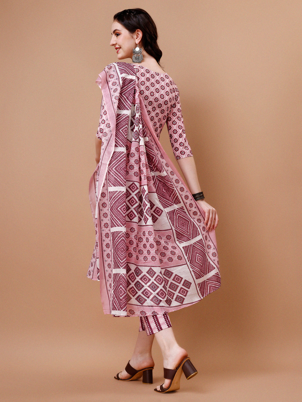 Multicolor Floral Printed Rayon Kurta Set with Pant and Dupatta