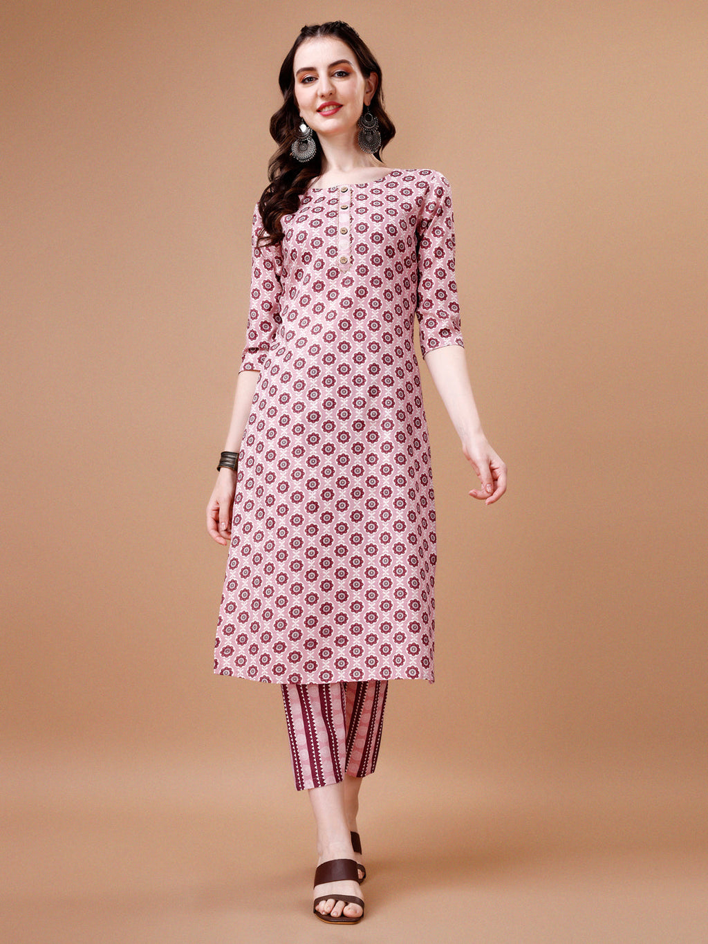 Multicolor Floral Printed Rayon Kurta Set with Pant and Dupatta