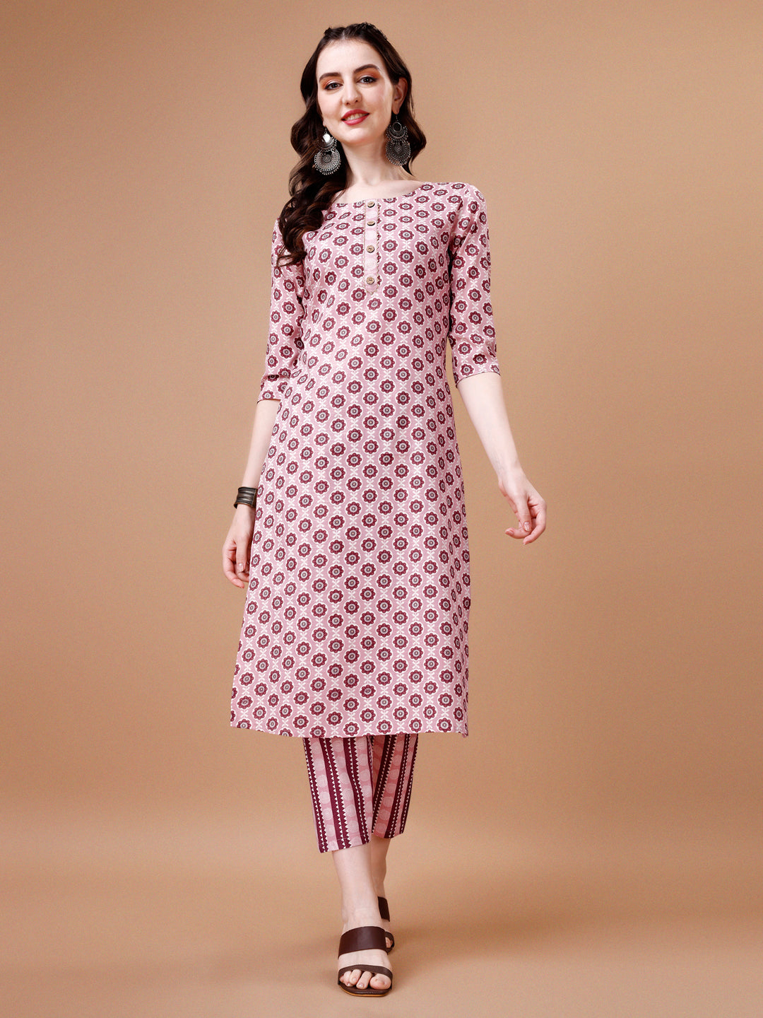 Multicolor Floral Printed Rayon Kurta Set with Pant and Dupatta