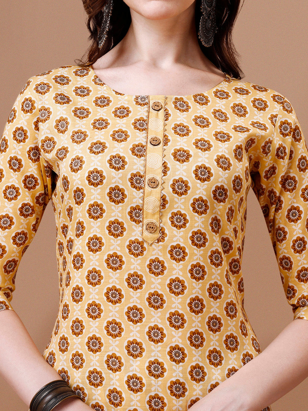 Multicolor Floral Printed Cotton Kurta Set with Pant and Dupatta