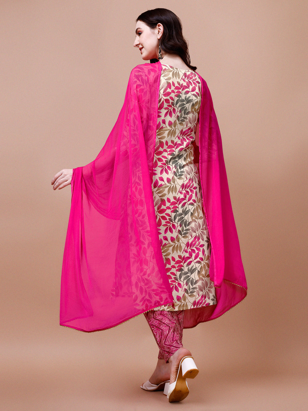 Multicolor Floral Printed Kurta Set with Pant and Dupatta