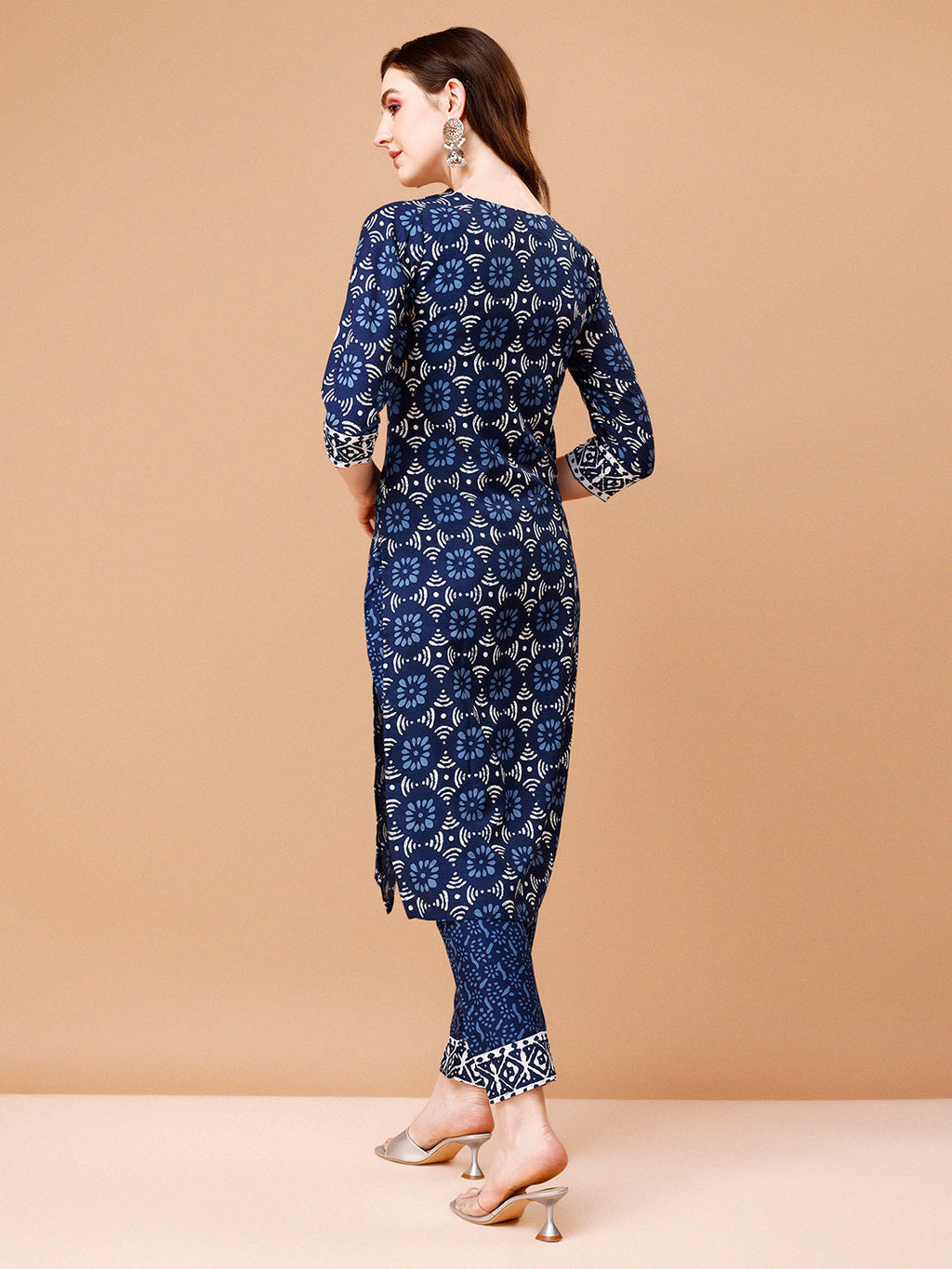 Multicolor Printed Rayon Kurta Set with Pant and Dupatta