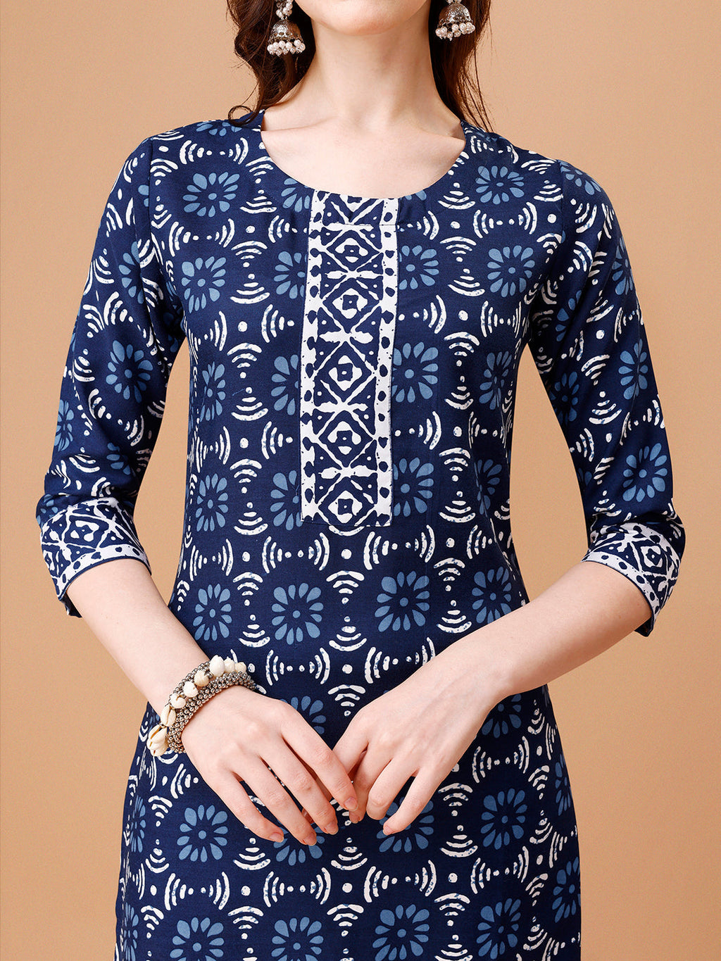 Multicolor Printed Rayon Kurta Set with Pant and Dupatta
