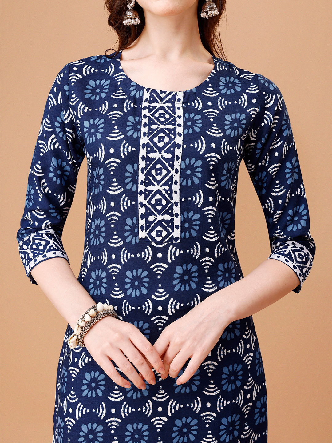Multicolor Printed Rayon Kurta Set with Pant and Dupatta