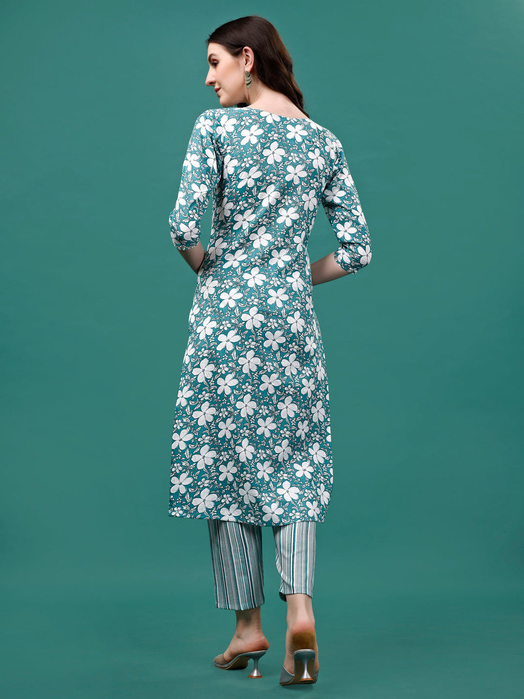 Multicolor Floral Printed Rayon Kurta Set for Casual Wear