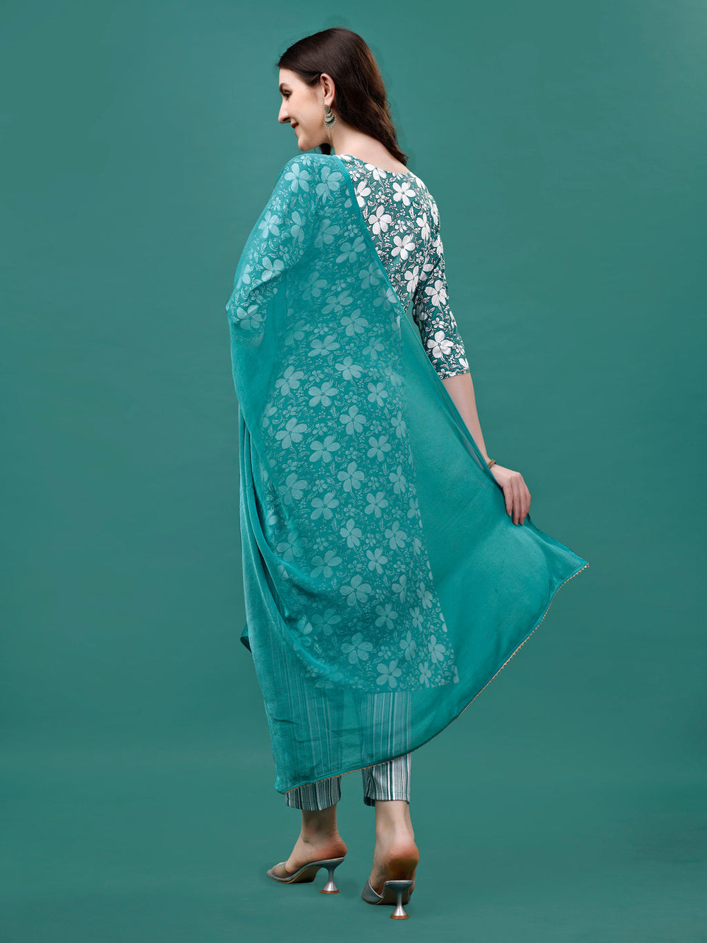Multicolor Floral Printed Rayon Kurta Set for Casual Wear