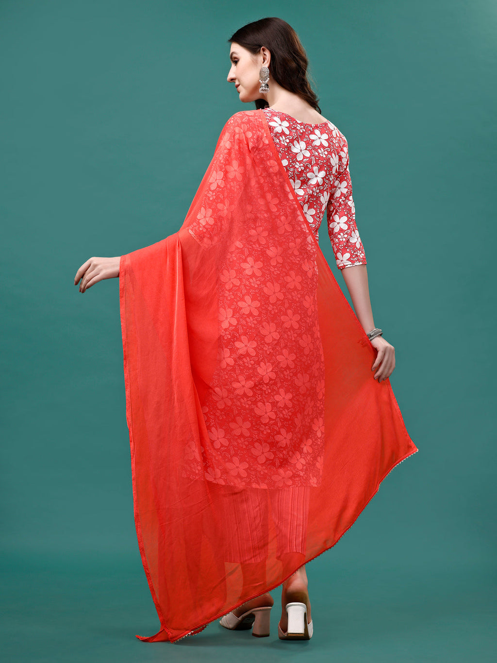 Multicolor Floral Printed Casual Kurta Set with Pant & Dupatta