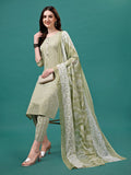 Multicolor floral printed rayon kurta set with coordinating pants and dupatta