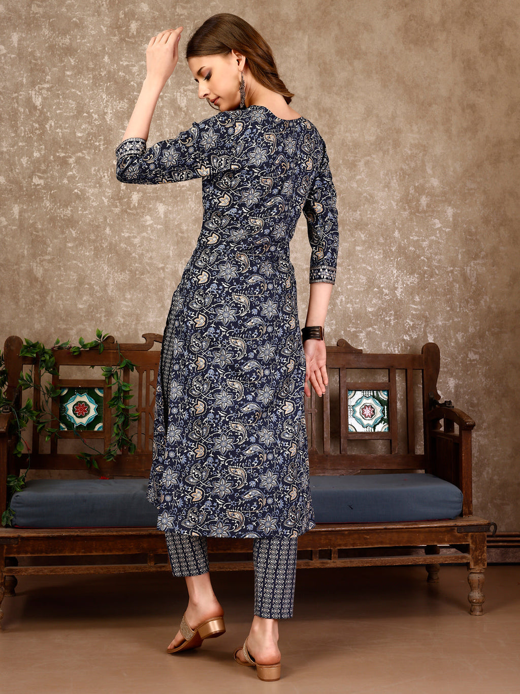 Multicolor Embroidered & Printed Casual Kurta Set