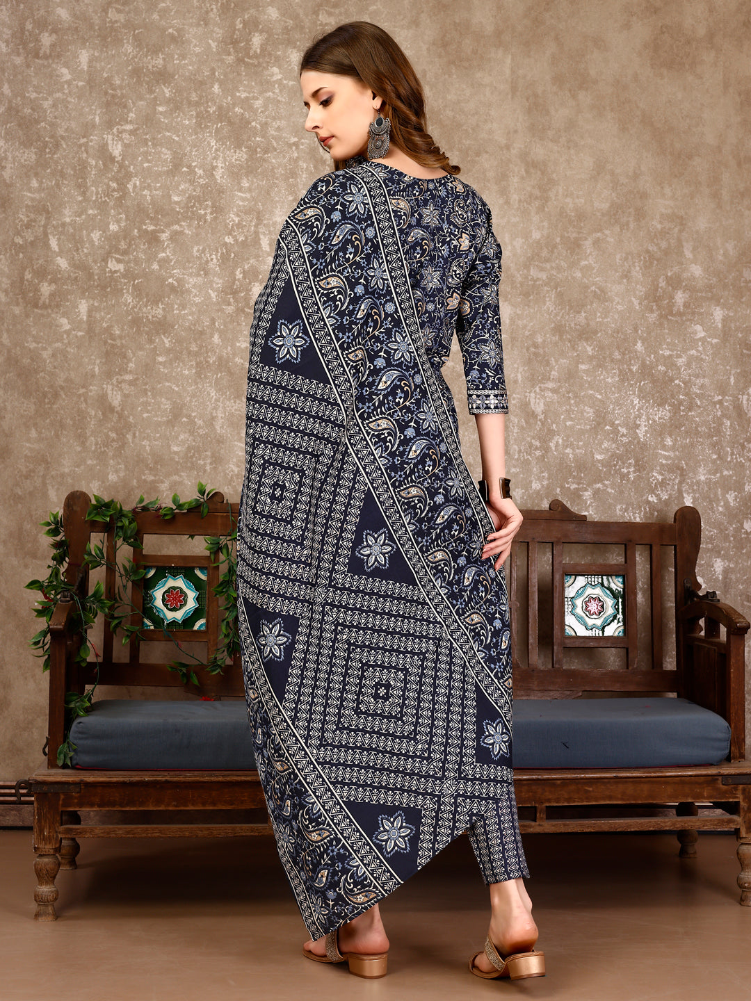 Multicolor Embroidered & Printed Casual Kurta Set