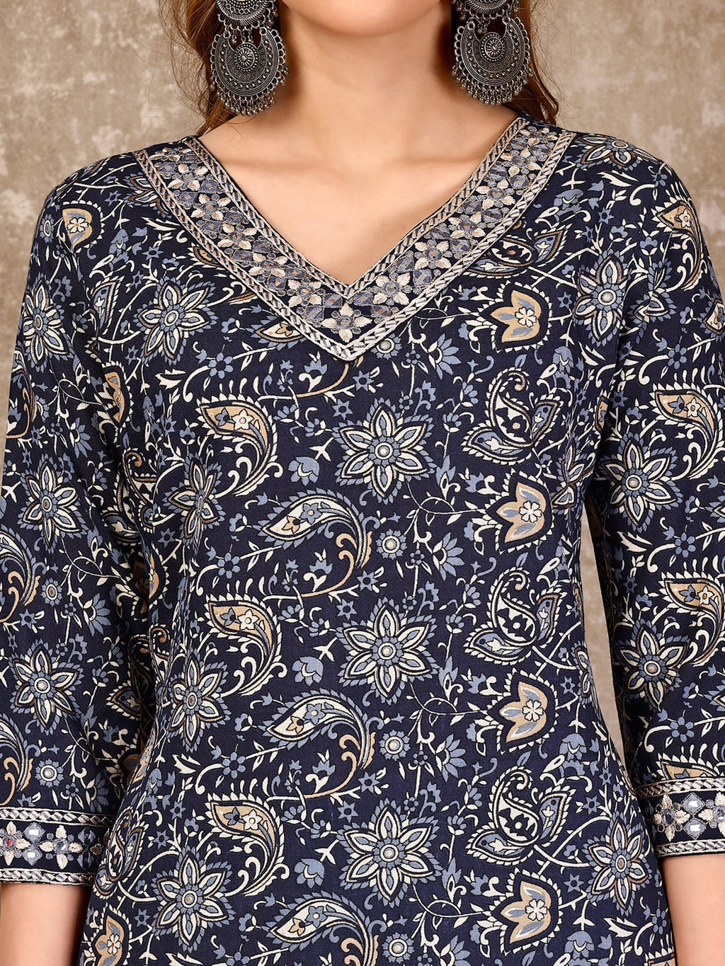 Multicolor Embroidered & Printed Casual Kurta Set
