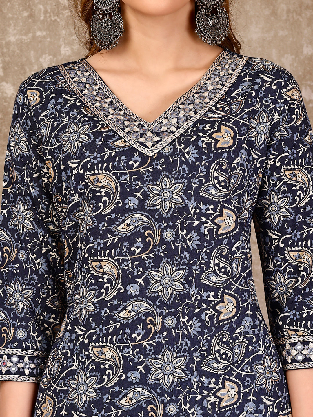 Multicolor Embroidered & Printed Casual Kurta Set