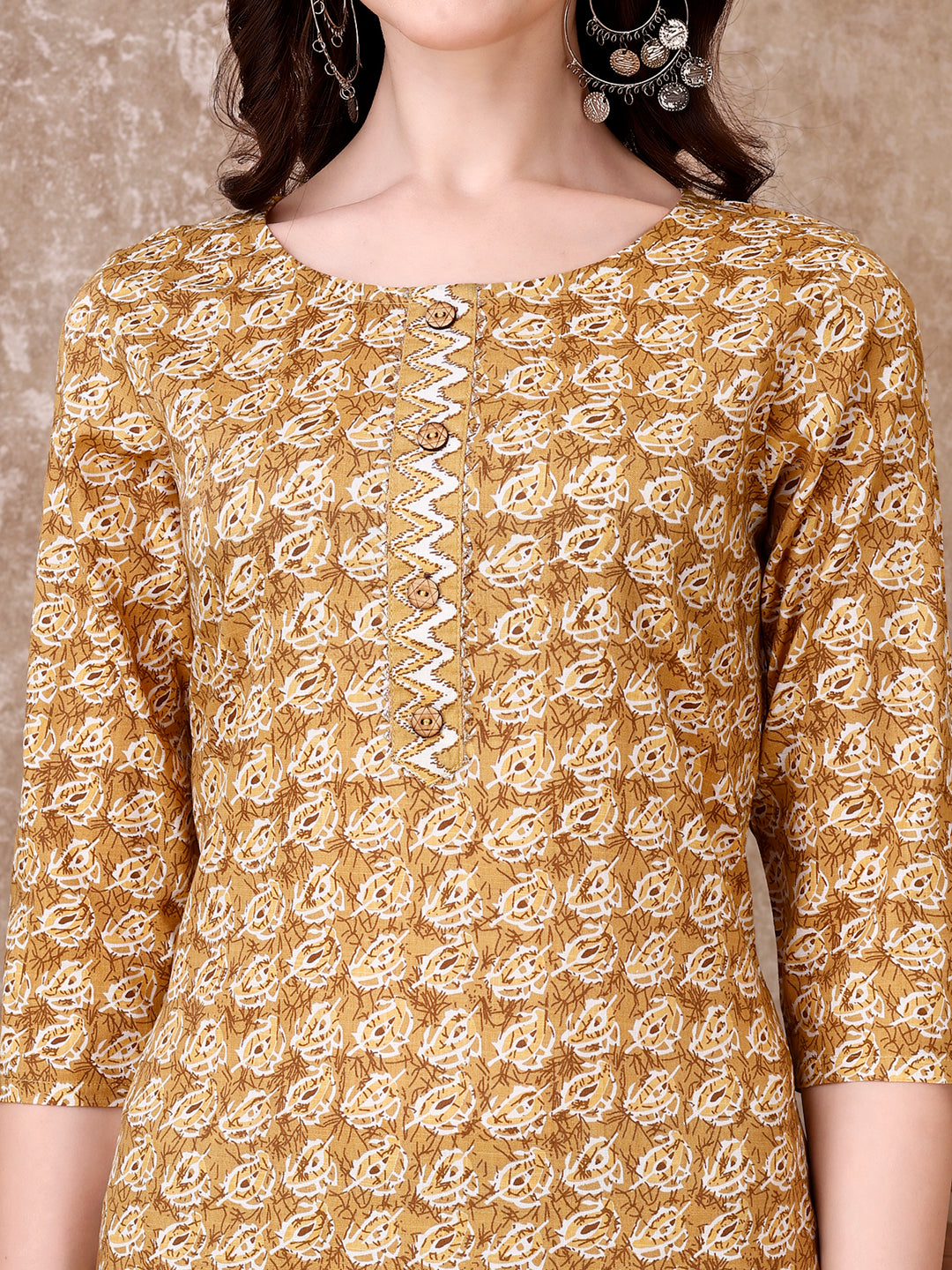Multicolor Leaf Printed Kurta Set with Pant and Dupatta
