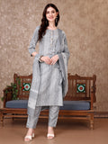 Multicolor Printed Kurta Set with Pant and Dupatta