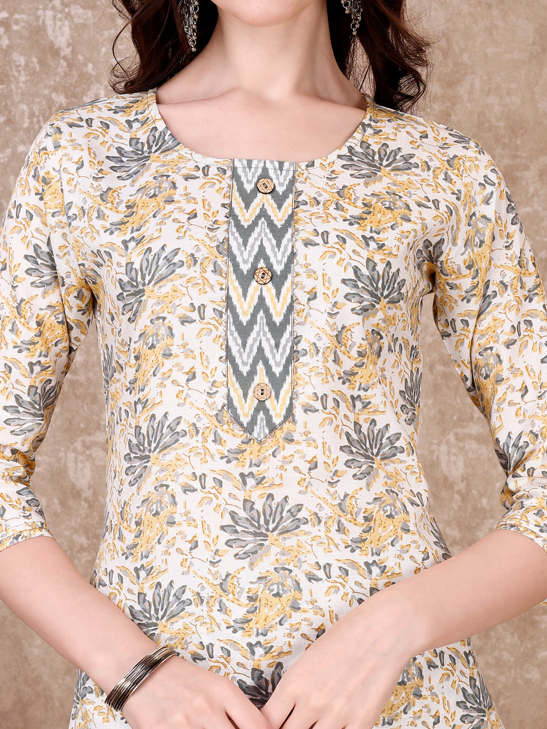 Multicolor Floral Printed Kurta Set with Pant and Dupatta
