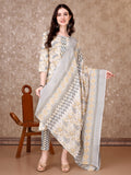 Multicolor floral printed kurta with matching pant and dupatta
