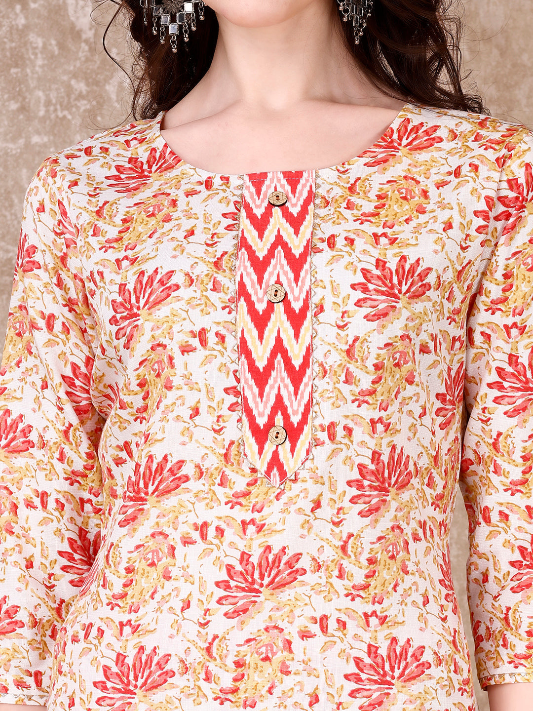 Multicolor Floral Printed Kurta Set with Pant and Dupatta