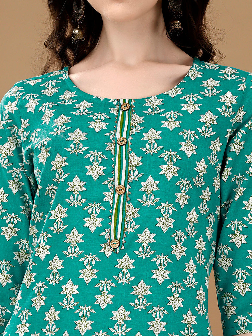 Multicolor Ethnic Motifs Printed Kurta Set with Pant and Dupatta