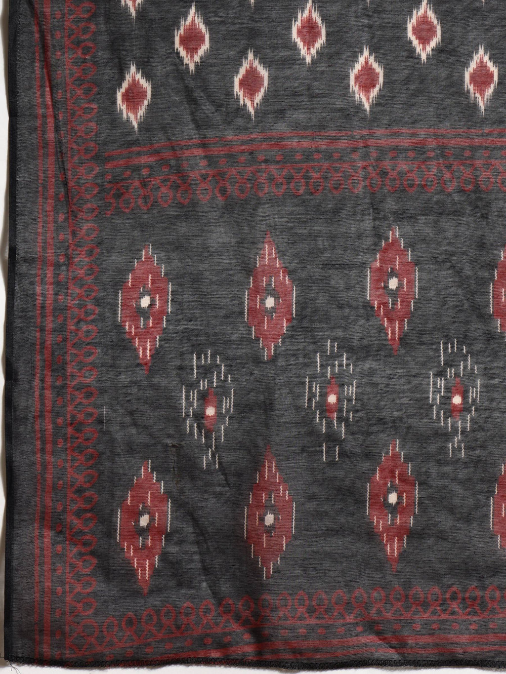 Black Ethnic Motifs Printed A-Line Kurta Set with Pant and Dupatta