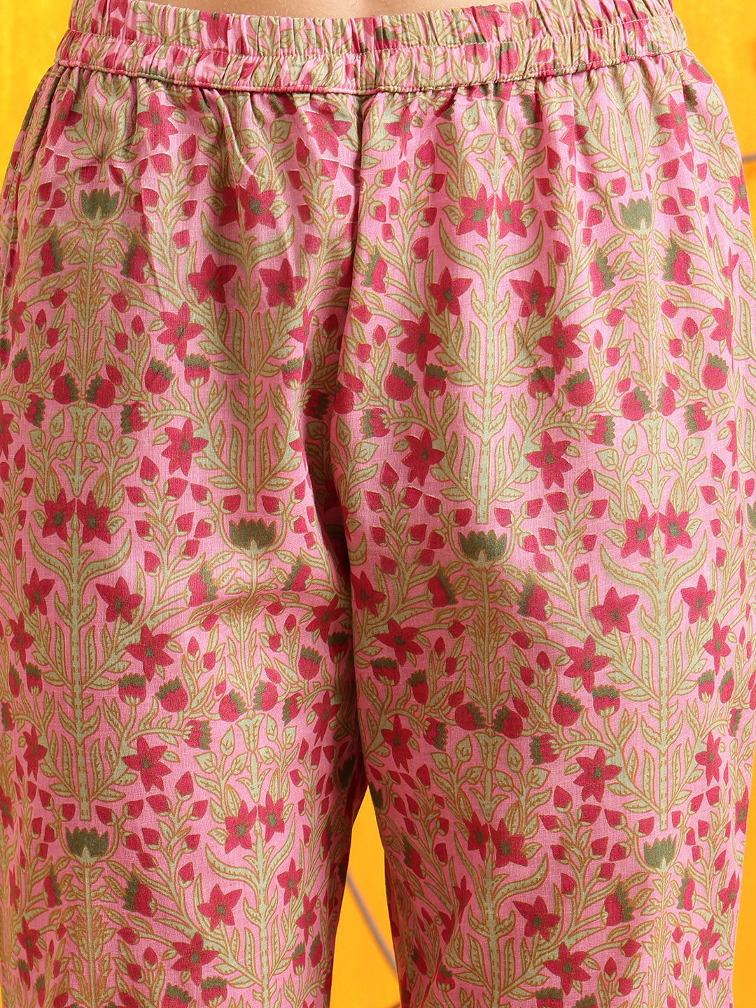 Pink Ethnic Motifs Printed Kurta Set with Printed Dupatta