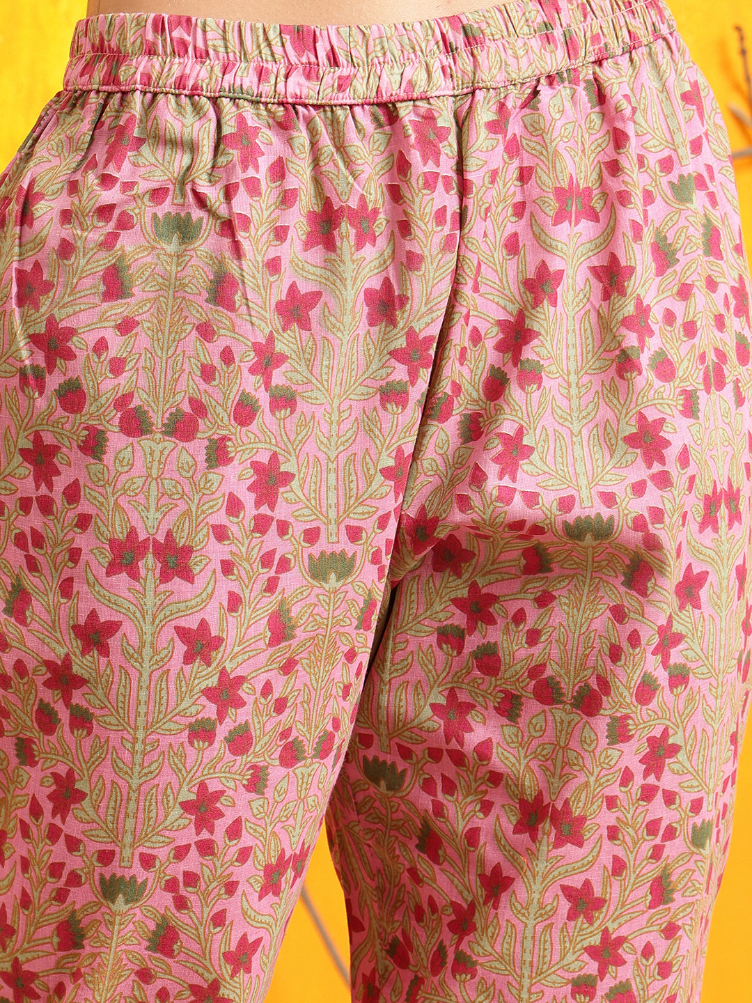 Pink Ethnic Motifs Printed Kurta Set with Printed Dupatta