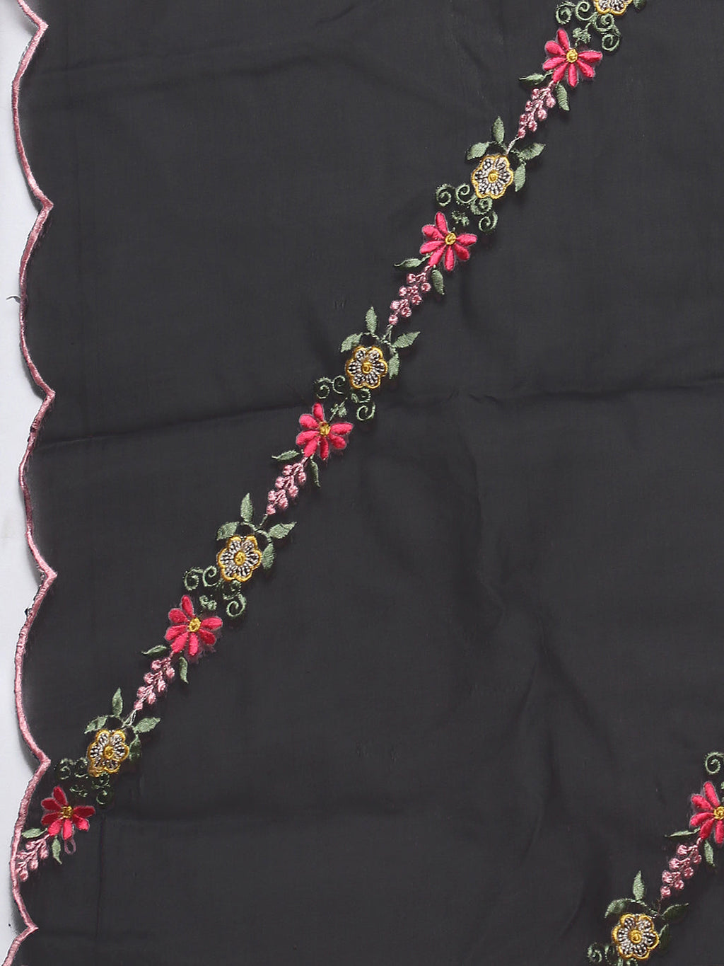 Multicolor Floral Embroidered Kurta Set with Organza Dupatta