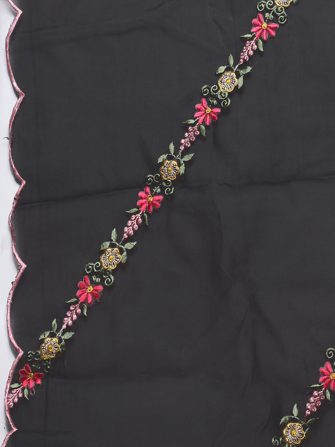 Multicolor Floral Embroidered Kurta Set with Organza Dupatta