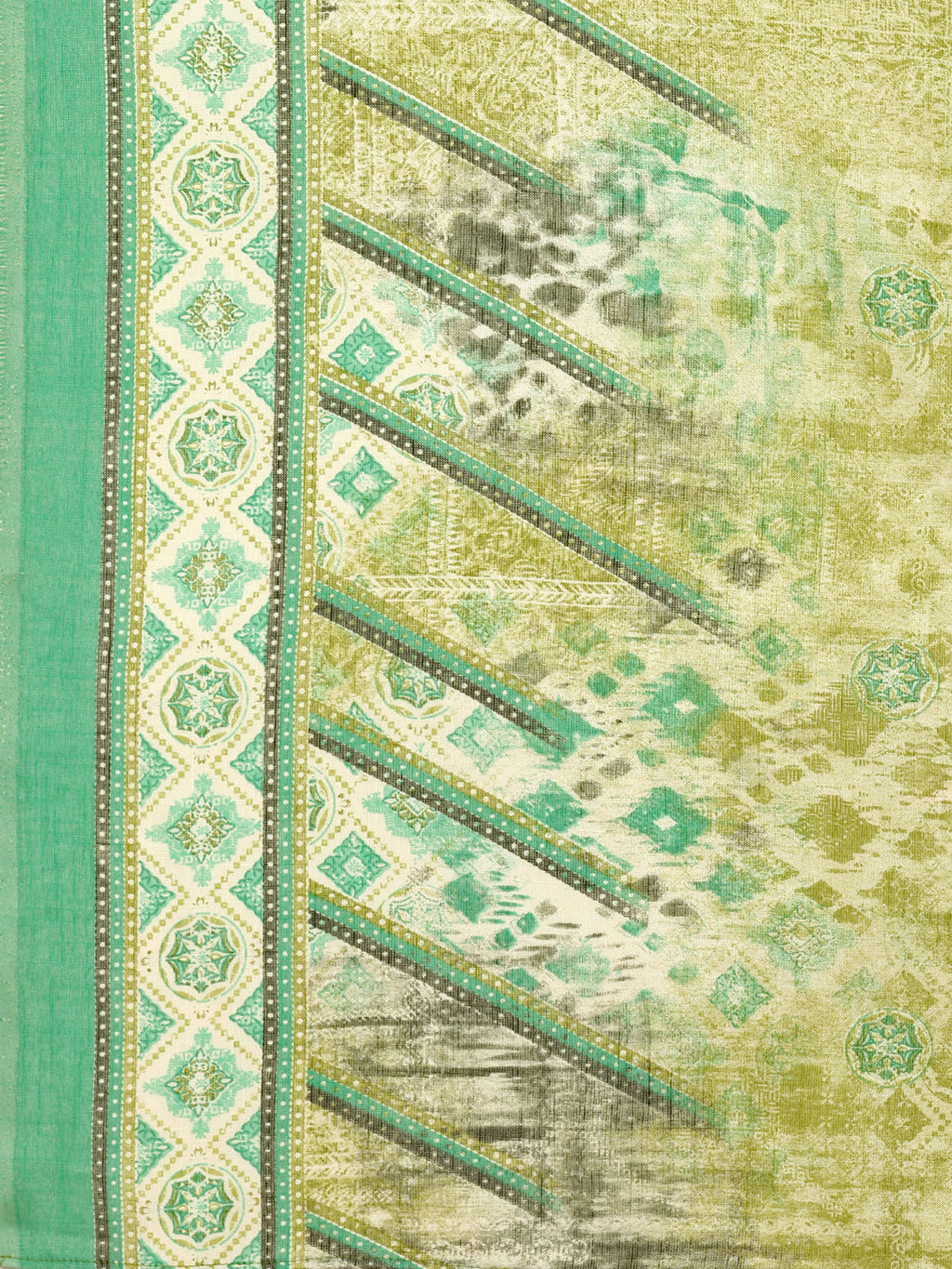 Multicolor Printed Cotton Kurta Pant & Dupatta Set for Women