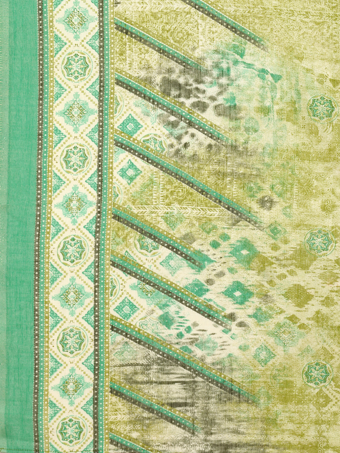 Multicolor Printed Cotton Kurta Pant & Dupatta Set for Women
