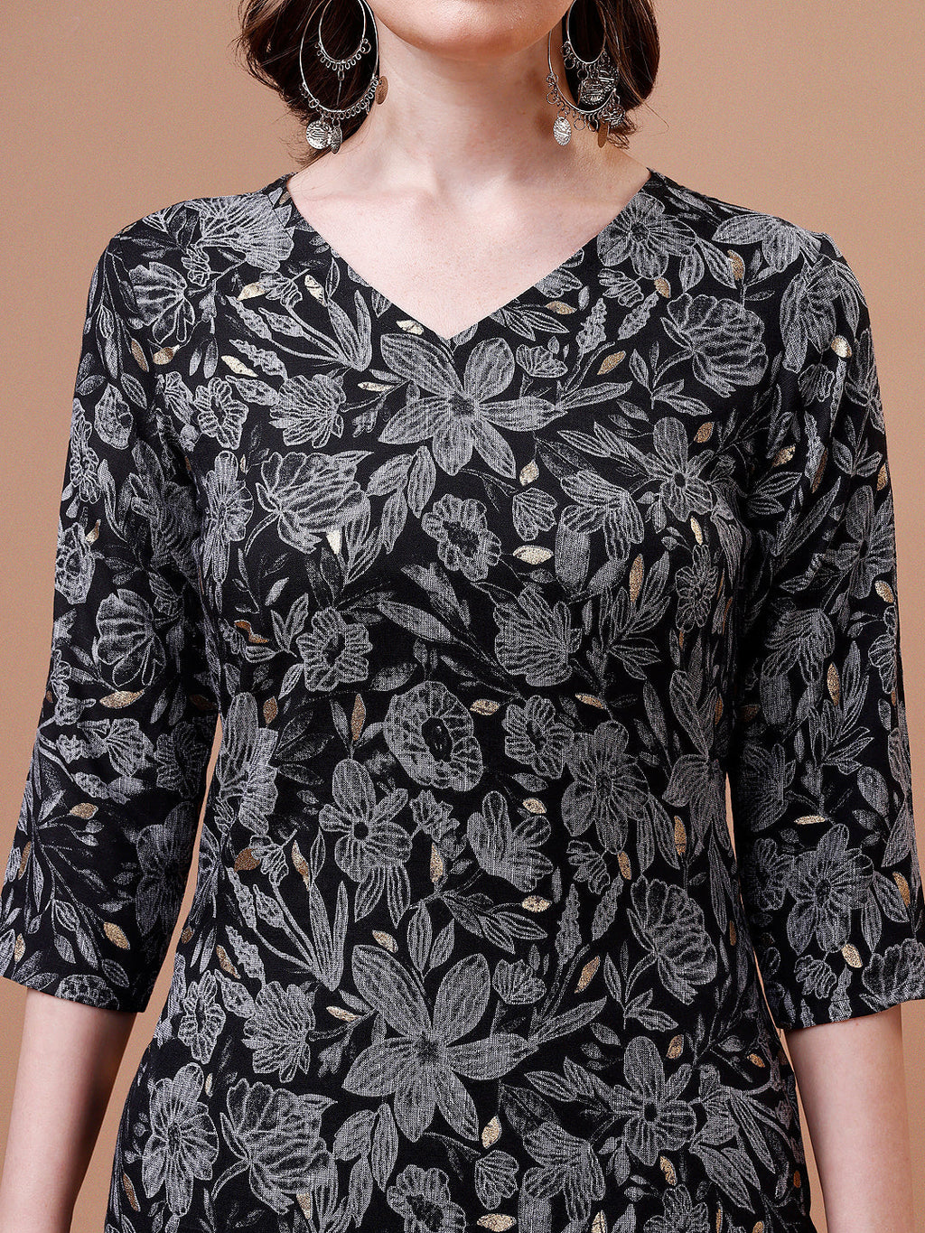 Women Floral Printed Casual Kurta With Pant Set - Multicolor