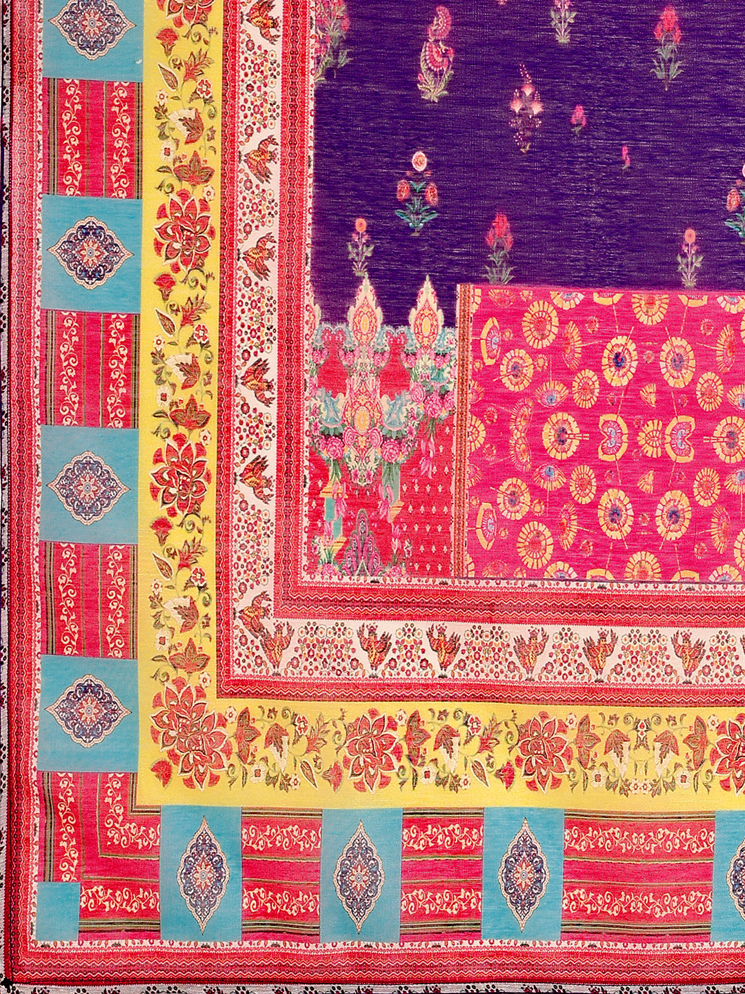 Multicolor Printed & Hand Embroidered Kurta Set