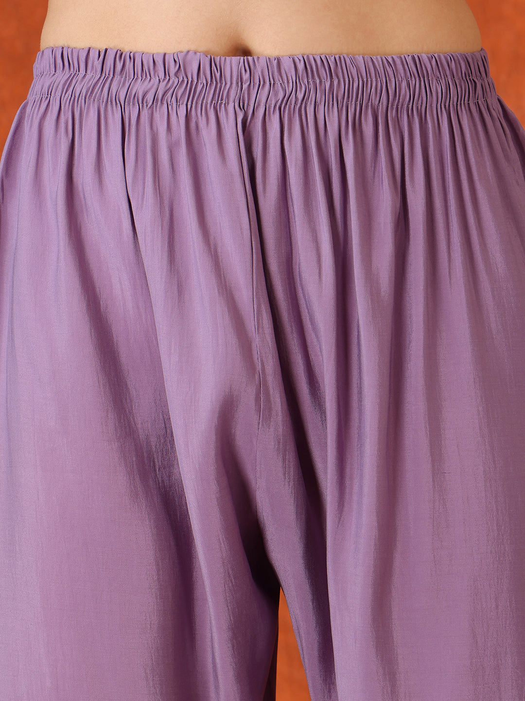 Lavender Embroidered Chanderi Kurta Set with Pant and Dupatta