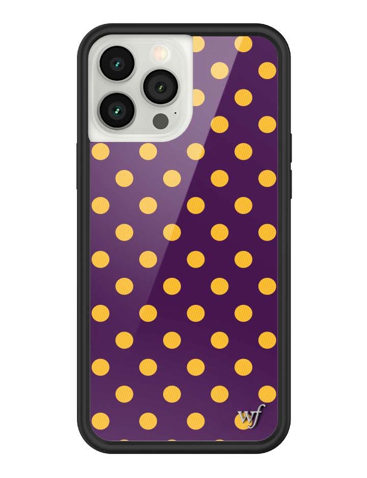 Polka Dot Purple and Yellow iPhone Case with Protective Bumper - Image 39