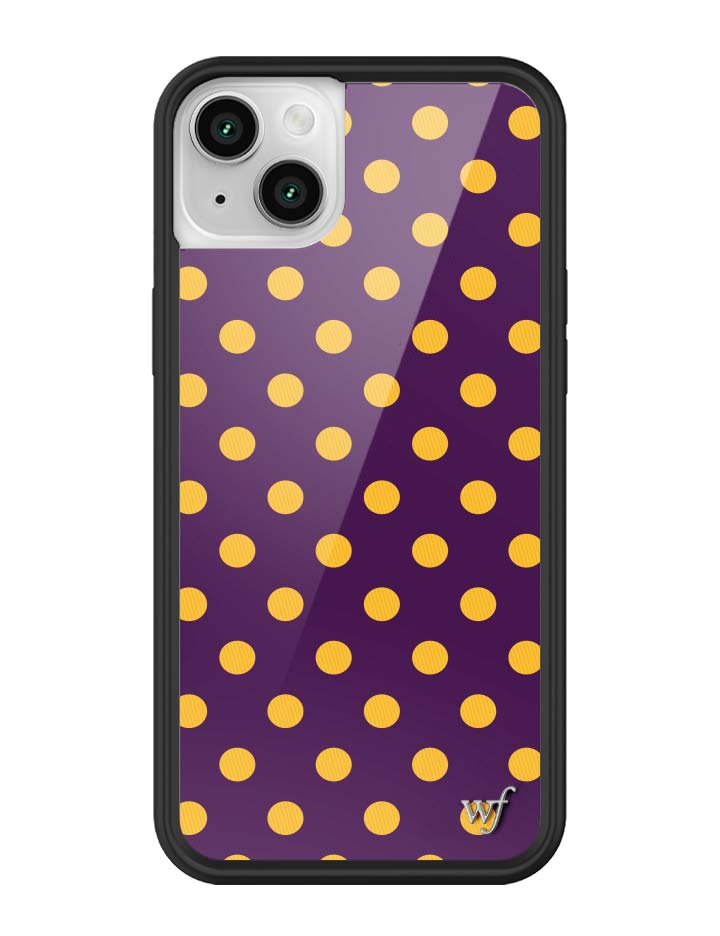 Polka Dot Purple and Yellow iPhone Case with Protective Bumper - Image 37
