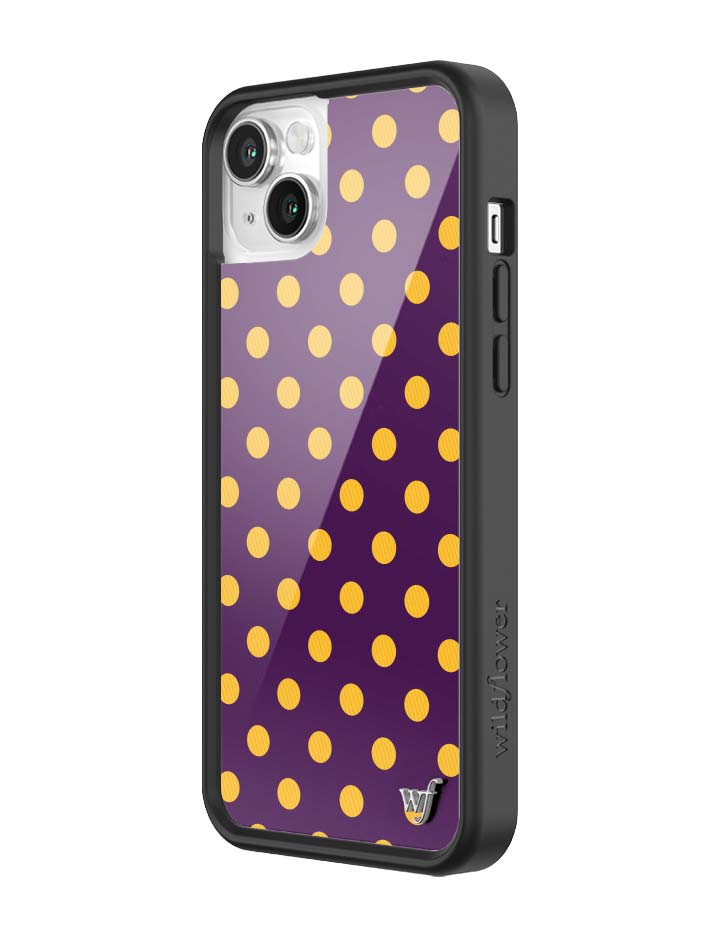 Polka Dot Purple and Yellow iPhone Case with Protective Bumper - Image 38