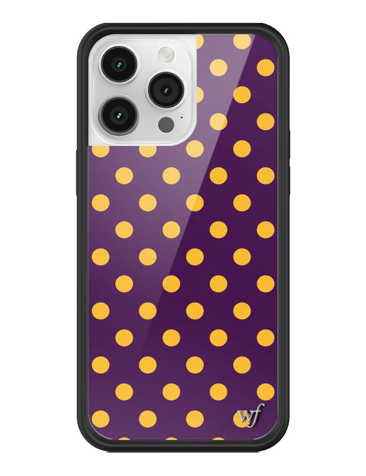 Polka Dot Purple and Yellow iPhone Case with Protective Bumper - Image 33