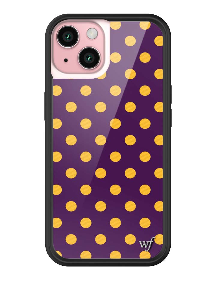 Polka Dot Purple and Yellow iPhone Case with Protective Bumper - Image 31