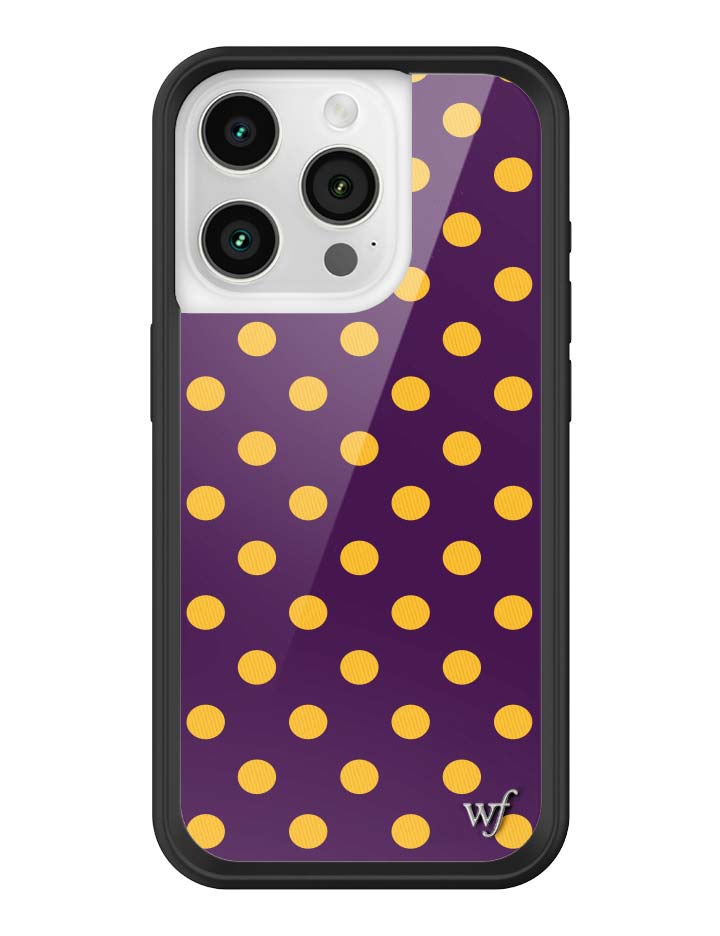 Polka Dot Purple and Yellow iPhone Case with Protective Bumper - Image 29