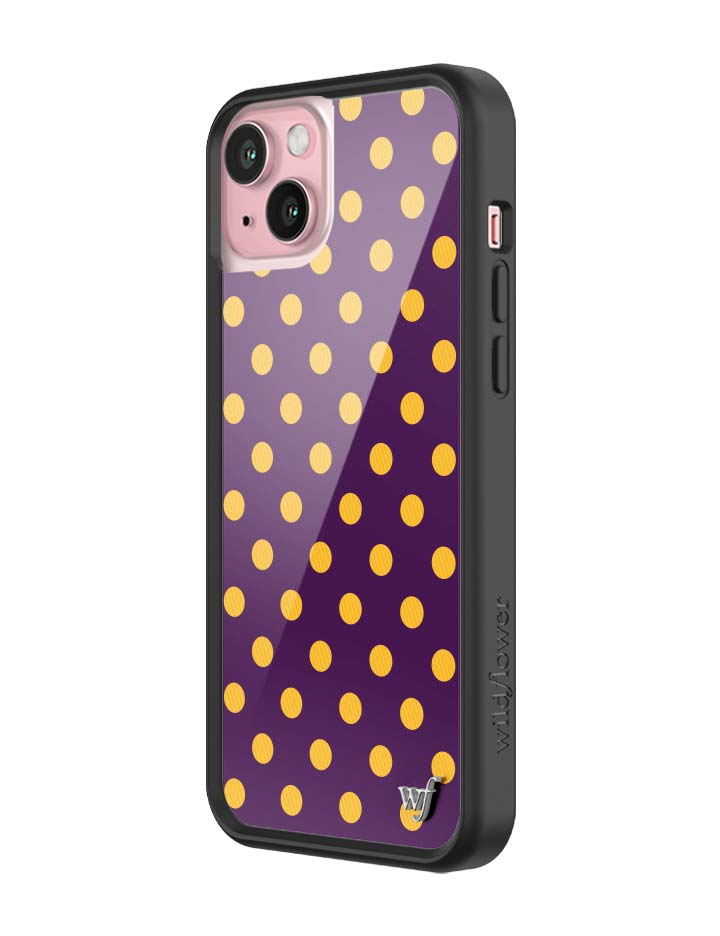 Polka Dot Purple and Yellow iPhone Case with Protective Bumper - Image 28