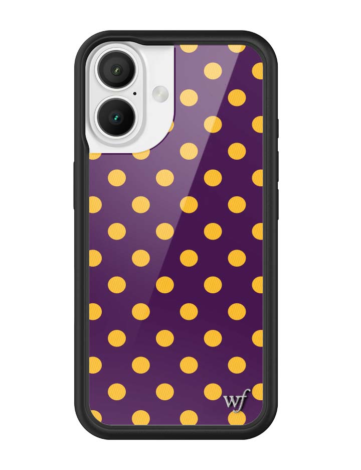 Polka Dot Purple and Yellow iPhone Case with Protective Bumper - Image 21