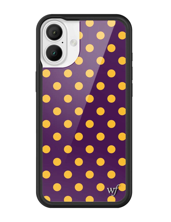 Polka Dot Purple and Yellow iPhone Case with Protective Bumper - Image 17