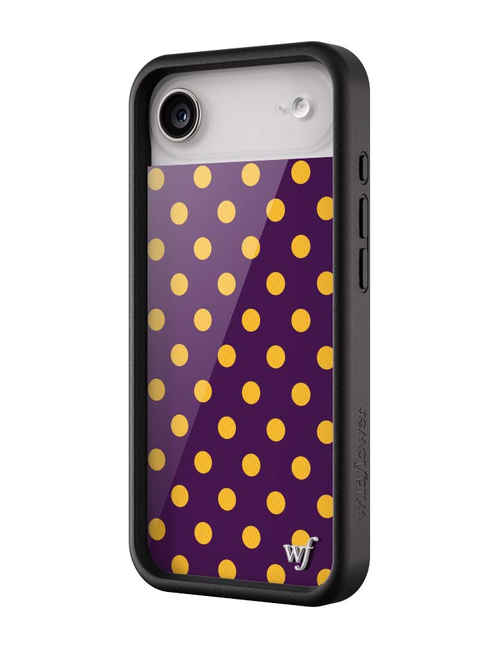 Polka Dot Purple and Yellow iPhone Case with Protective Bumper - Image 13