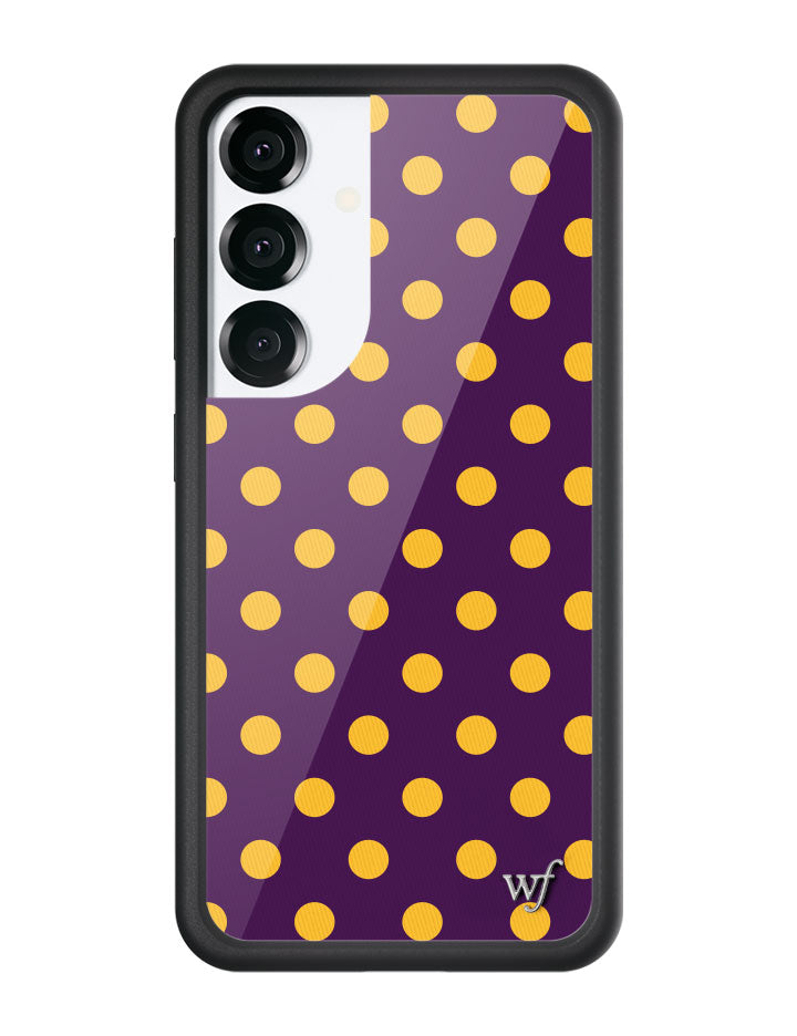 Purple and Yellow Polka Dot Protective Samsung Galaxy Phone Case - Image 7