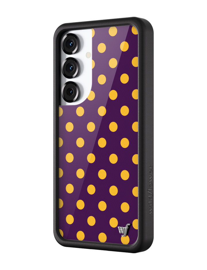 Purple and Yellow Polka Dot Protective Samsung Galaxy Phone Case - Image 8