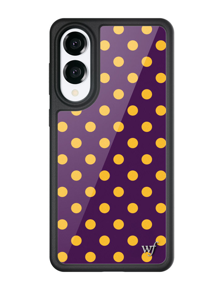 Purple and Yellow Polka Dot Protective Samsung Galaxy Phone Case - Image 3